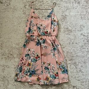 Lush Mini Dress Pink Floral Size L